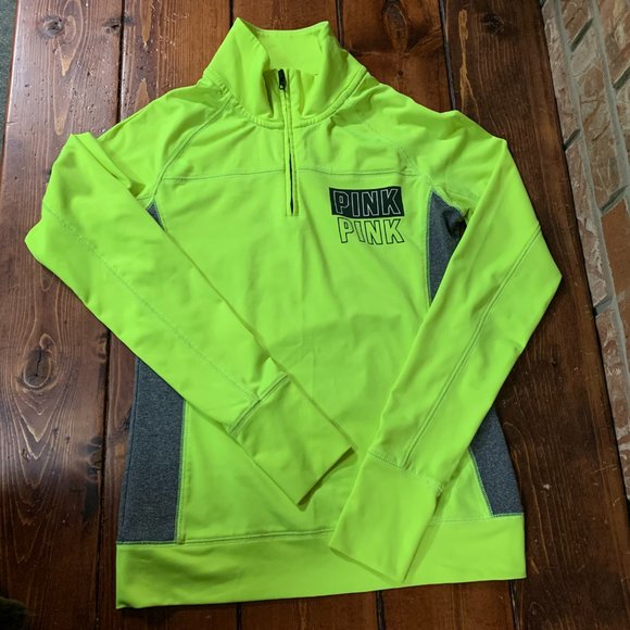 Victoria's Secret 1/4 Zip X-Small Neon Yellow Women's Ultimate Pullover Shirt - Picture 6 of 10
